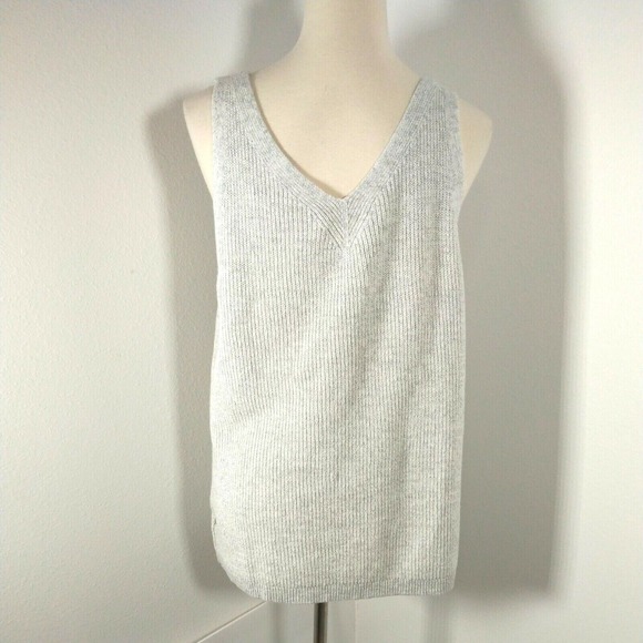 Gap Sweater Womens Large Gray Longline Tunic Vest Lagenlook Preppy Nautical Cozy - Picture 3 of 10